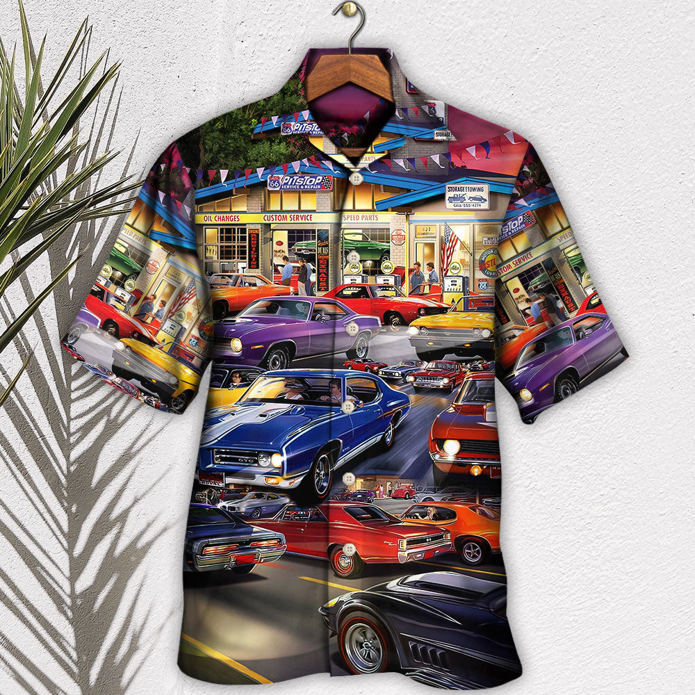 Car Classic Muscle Car Service - Hawaiian Shirt - Reefox