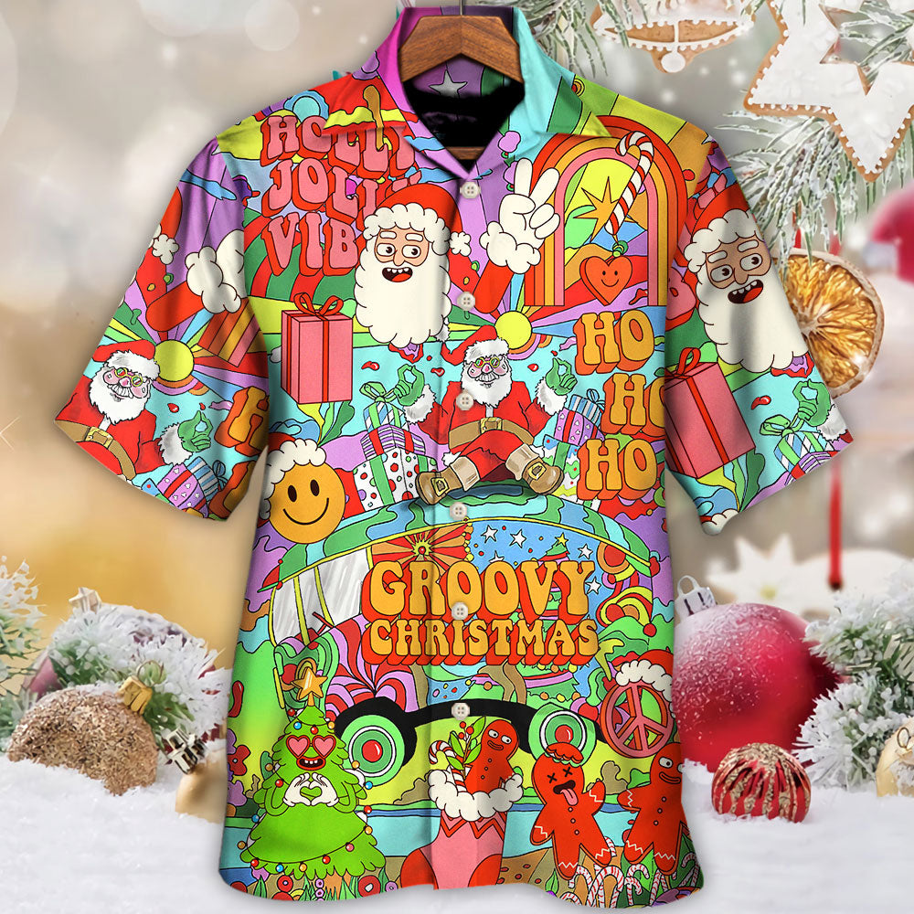 Christmas Hippie Santa Bus Peace - Hawaiian Shirt - Reefox