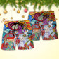 Christmas Santa Colorful Geometry - Beach Short Reefox - Owls Matrix LTD