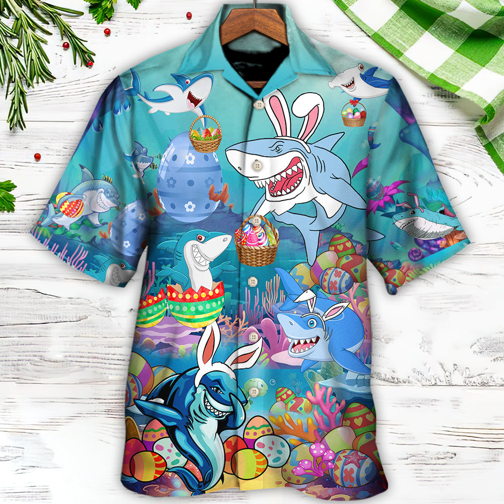 Easter Shark Let's Enjoy Easter With Sharks - Hawaiian Shirt - Reefox