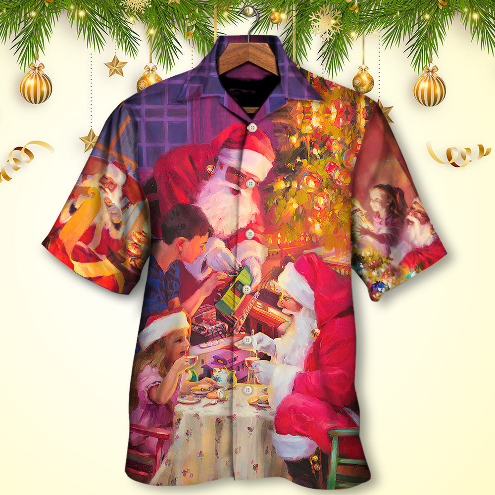 Christmas Santa Claus Story Light Art Style - Hawaiian Shirt - Reefox