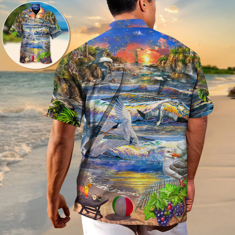 Beach - Today I Will Be Happier Than A Seagull With A French Fry - Hawaiian Shirt
