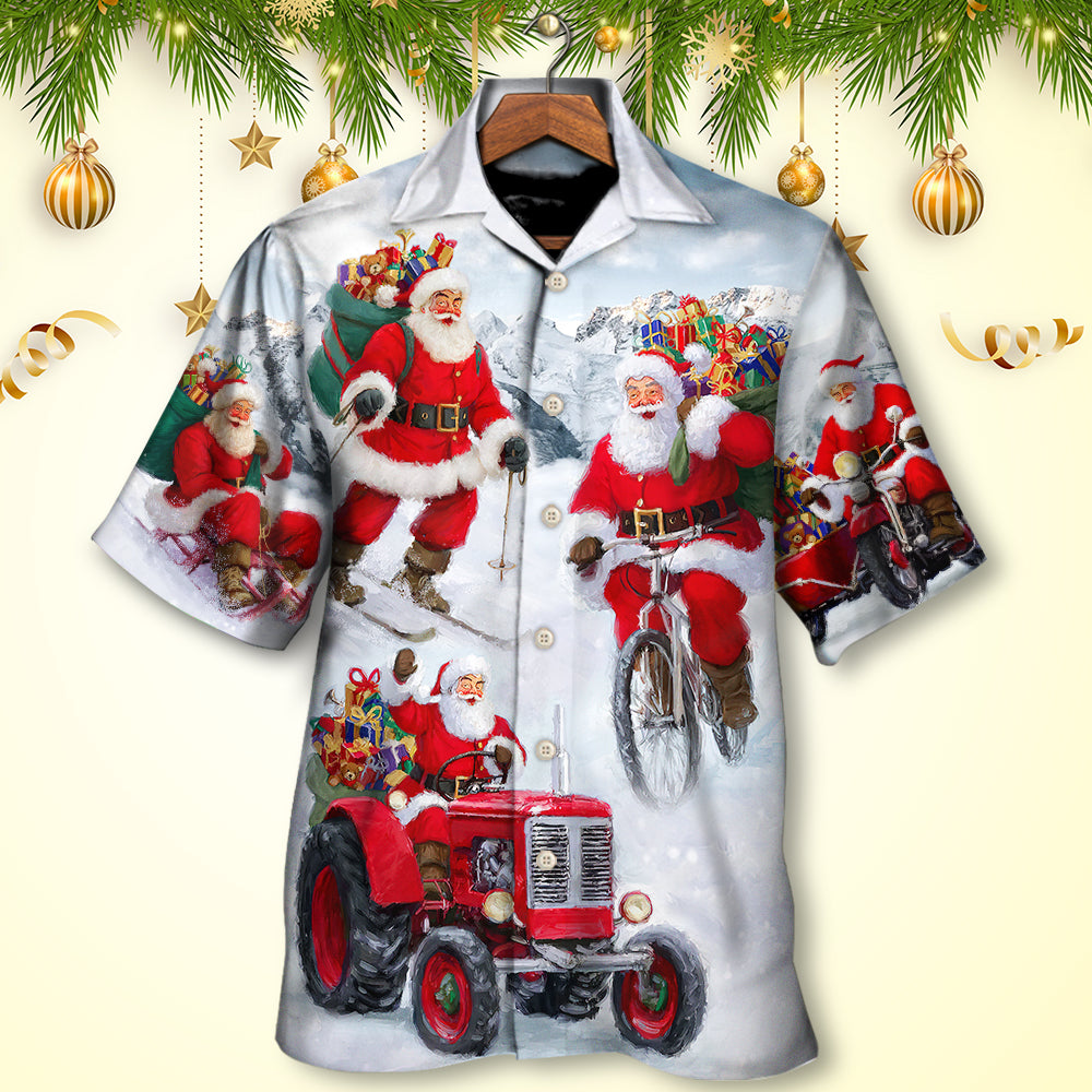 Christmas Having Fun With Santa Claus Gift For Xmas - Hawaiian Shirt - Reefox