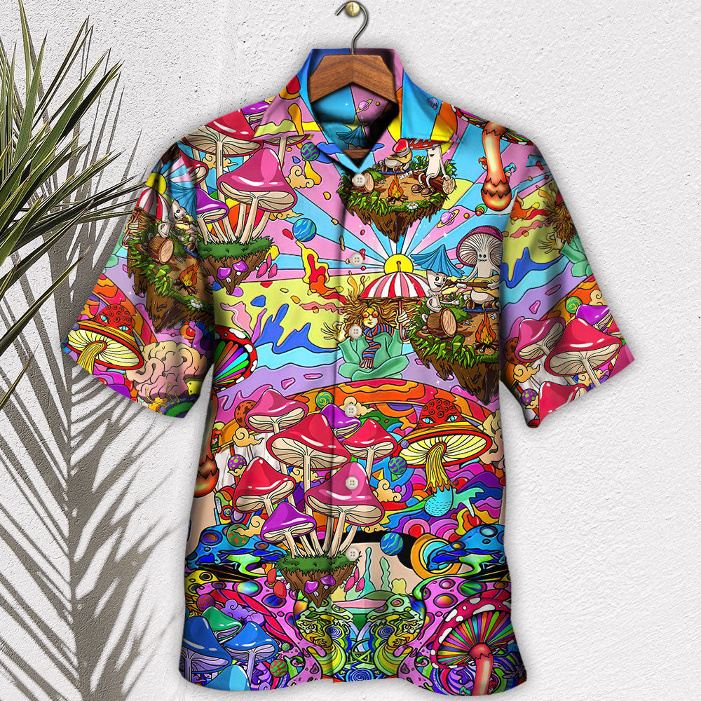 Hippie Mushroom Hallucinogenic Psychedelic - Hawaiian Shirt - Reefox