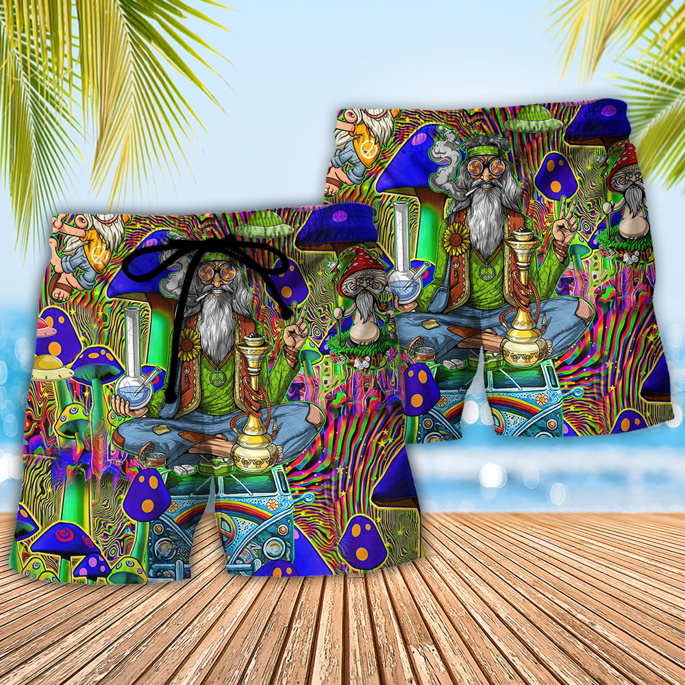 Hippie Mushroom Peace The Colorful Of Life - Beach Short Reefox - Owls Matrix LTD
