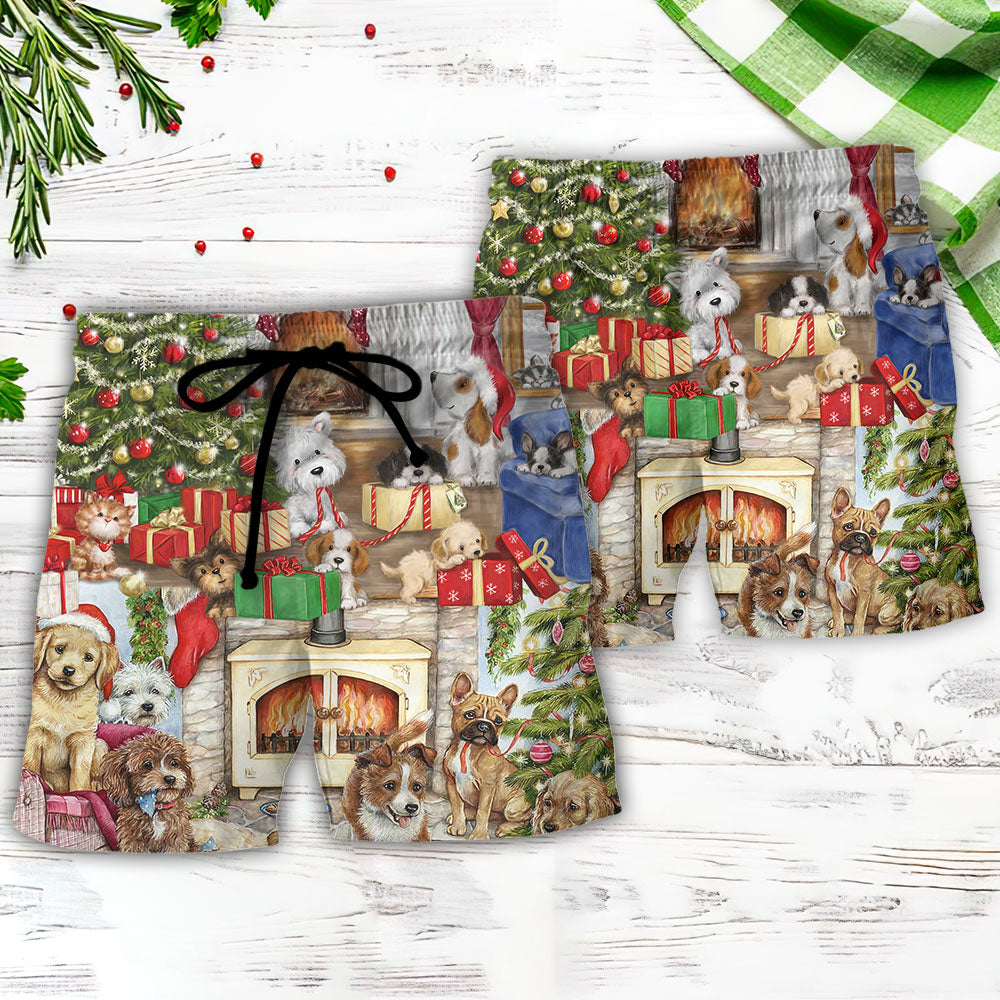Christmas Dog Lover Merry Lovely Xmas - Beach Short Reefox - Owls Matrix LTD