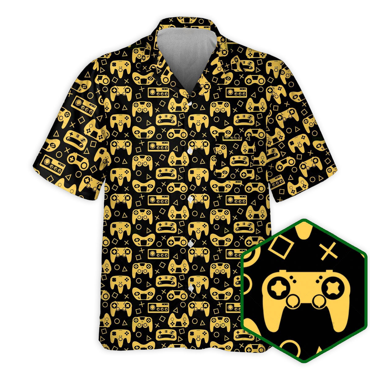 DnD Game Controller Black And Yellow Style - Hawaiian Shirt - Reefox