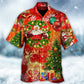 Christmas Santa Claus Drinking Christmas Tree Red Light - Hawaiian Shirt - Reefox