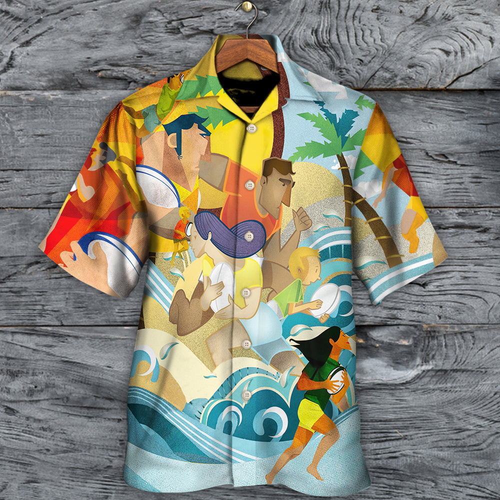 Rugby Beach Sports Beach Rugby Family Fight - Hawaiian Shirt - Reefox