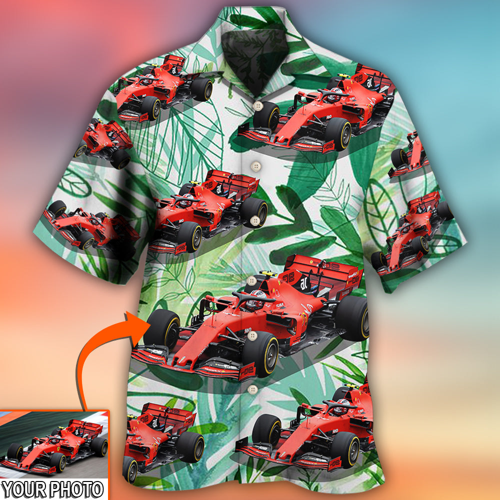 Car Formula One Tropical Custom Photo - Hawaiian Shirt - Reefox