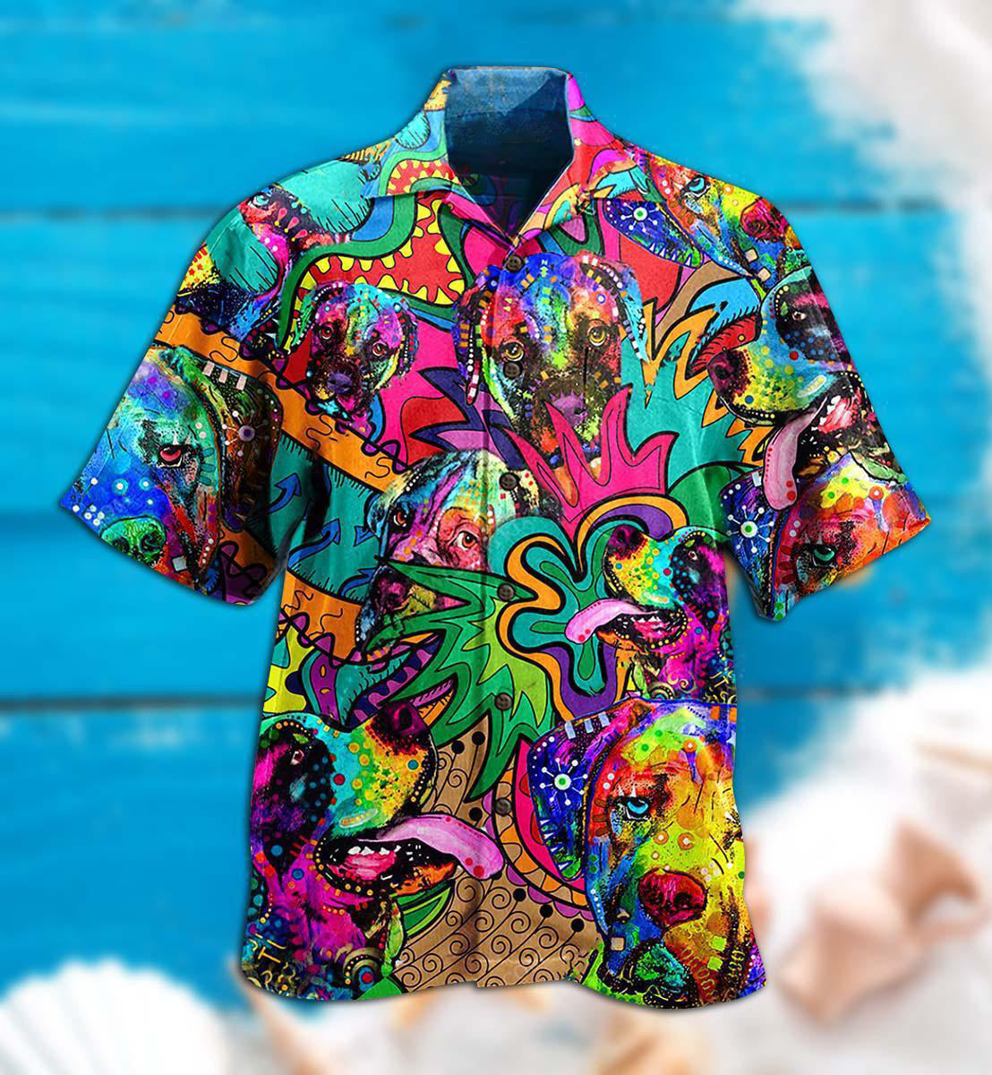 Hippie Dogs Colorfull Style - Hawaiian Shirt - Reefox