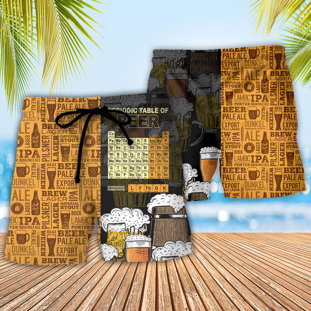 Beer Periodic Table Of Beer - Beach Short Reefox - Owls Matrix LTD