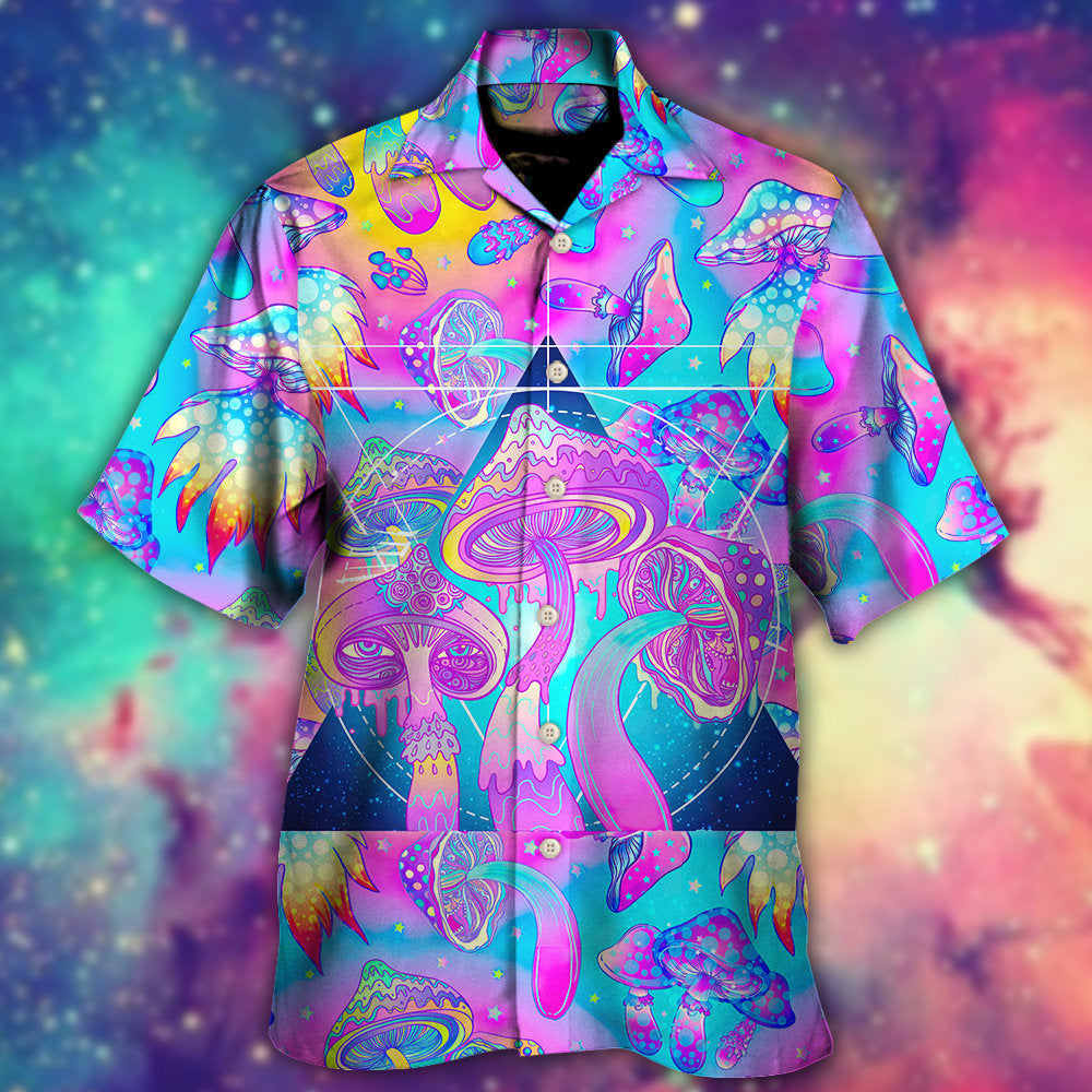 Hippie Mushroom Psychedelic Tapestry Mushroom Trippy Hippie Magical Eye - Hawaiian Shirt - Reefox