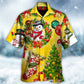 Christmas Funny Snowman Happy Christmas Tree Yellow Light - Hawaiian Shirt - Reefox
