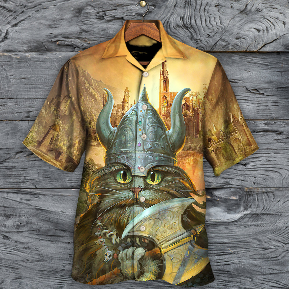 Viking Cat Hagar The Hairy Came To Purr And Pillage - Hawaiian Shirt - Reefox