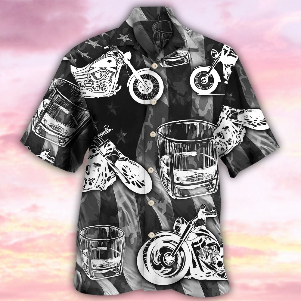 Motorcyles And Whiskey I Like - Hawaiian Shirt - Reefox