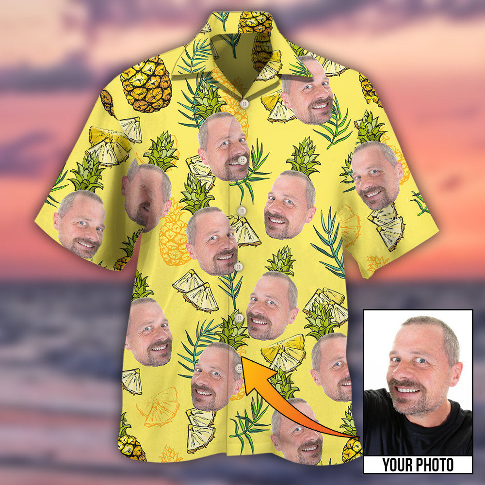 Face Aloha Pineapple Custom Photo - Hawaiian Shirt - Reefox