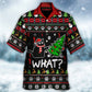 Black Cat Wreck The Tree Funny Ugly Style Christmas - Hawaiian Shirt - Reefox