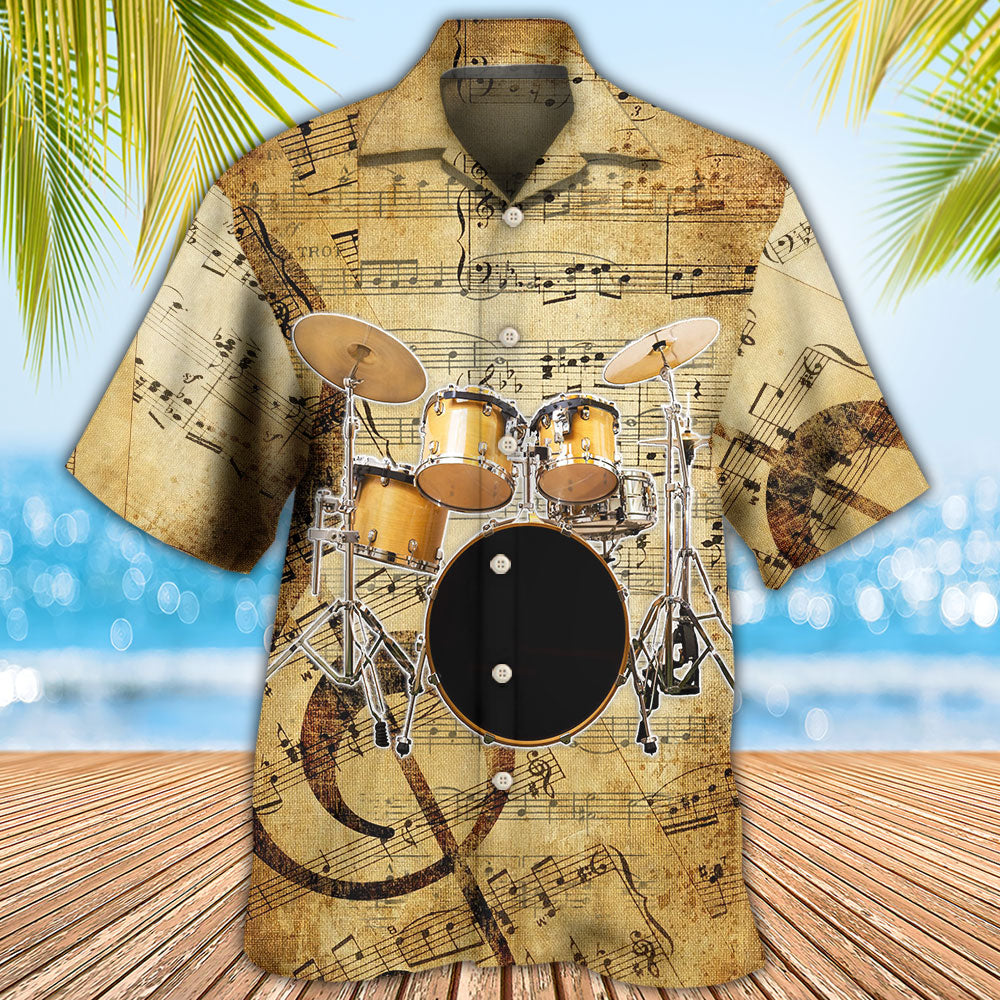 Drum Old Drummer And Lovely Lady Stick - Hawaiian Shirt - Reefox