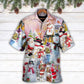 Christmas Santa And Snowman Christmas Snow Village - Hawaiian Shirt - Reefox