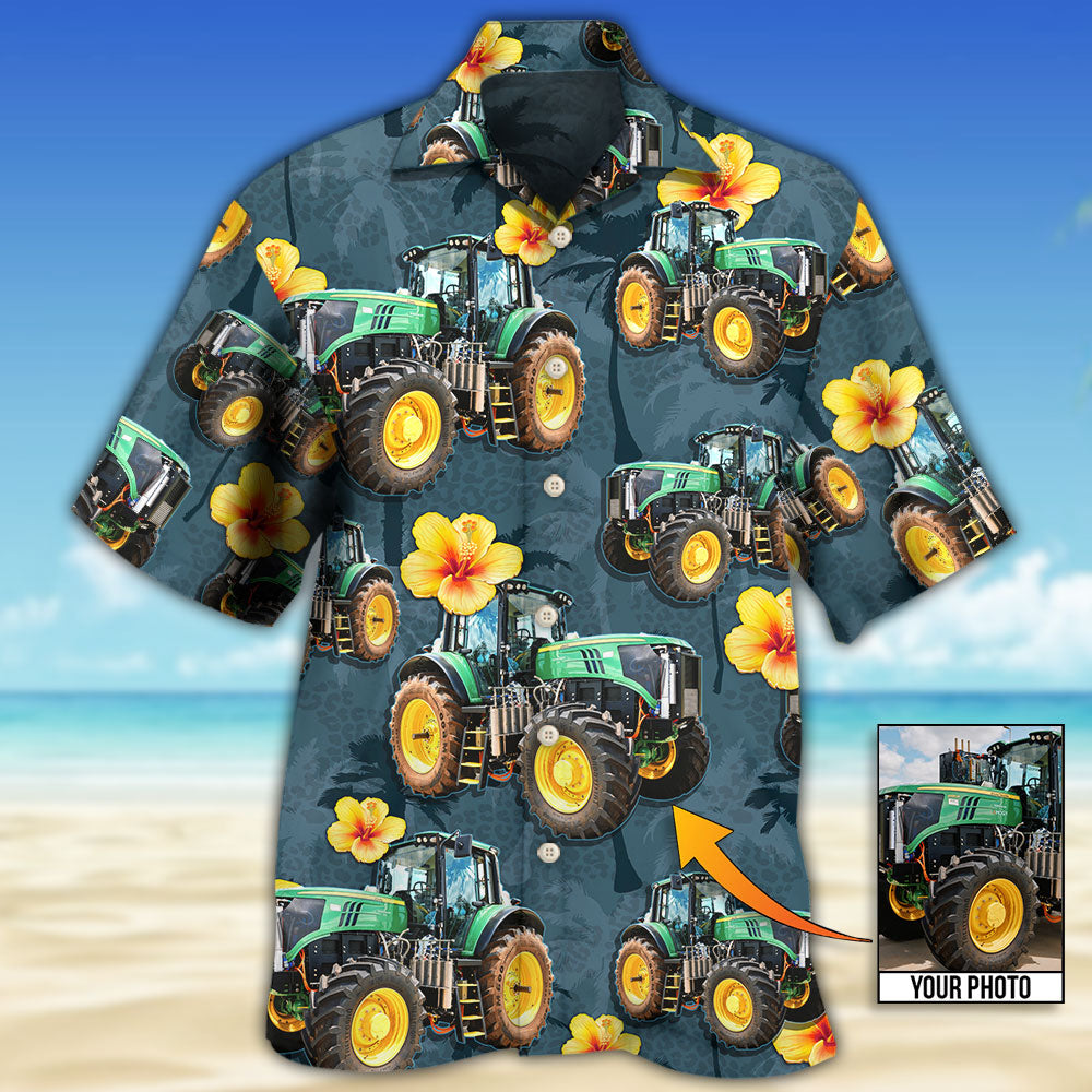 Tractor Lover Tropical Custom Photo - Hawaiian Shirt - Reefox