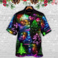 Christmas Neon Art Christmas Tree And Snowman Style - Hawaiian Shirt - Reefox