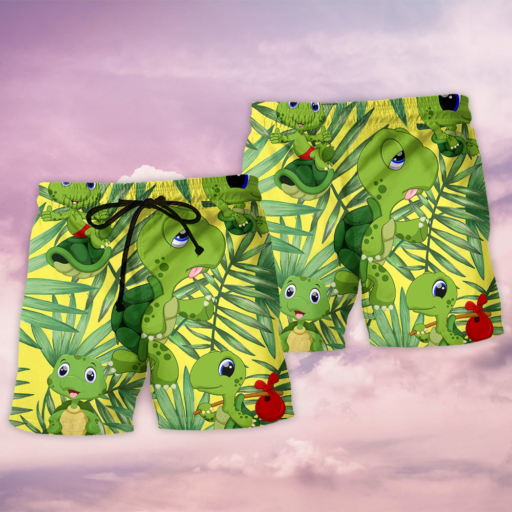 Turtle I Am A Slow Runner - Beach Short Reefox - Owls Matrix LTD