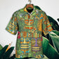 Tiki Mask Tropical Hawaii Sur Board And Palm Leaves - Hawaiian Shirt - Reefox