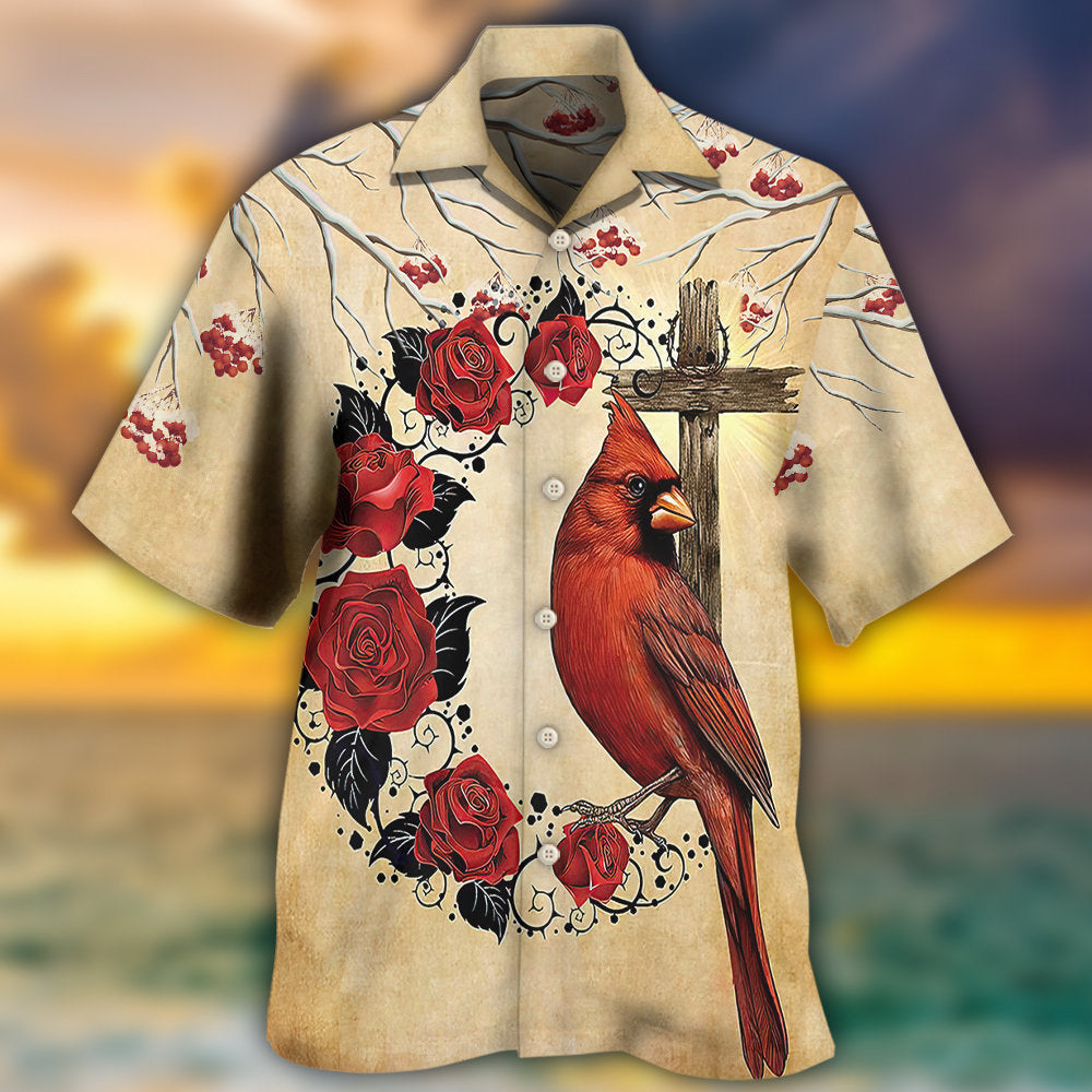Cardinal A Big Piece Of My Heart Lives In Heaven - Hawaiian Shirt - Reefox