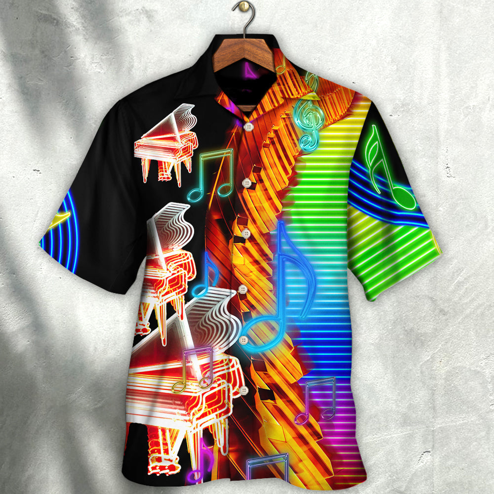 Piano Music Neon Colorful - Hawaiian Shirt - Reefox
