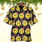 Christmas Smile Happy Face With Santa Hat - Hawaiian Shirt - Reefox