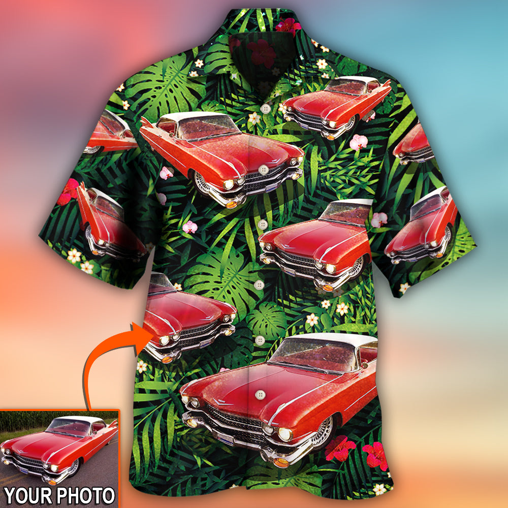 Car Eldorado Car Classic Tropical Flower Custom Photo - Hawaiian Shirt - Reefox