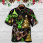 Christmas Neon Art Christmas Tree And Snowman Cool - Hawaiian Shirt - Reefox