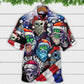 Skull Christmas US Flag Skeleton Art - Hawaiian Shirt - Reefox