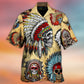 Native American Skull Vintage Art Style - Hawaiian Shirt - Reefox
