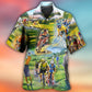 Cycling And Golf Lover Abstract Painting - Hawaiian Shirt - Reefox