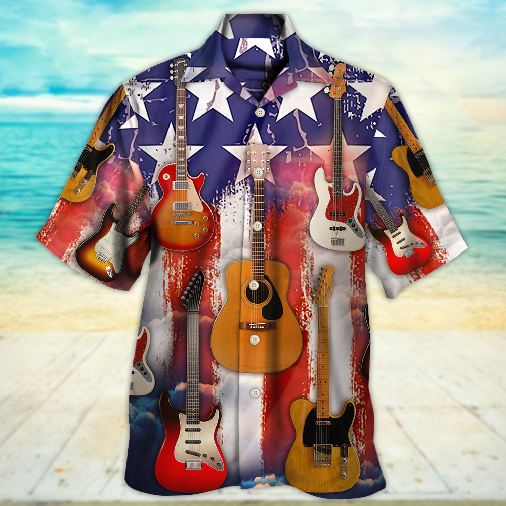 Guitar Independence Day Star America - Hawaiian Shirt - Reefox