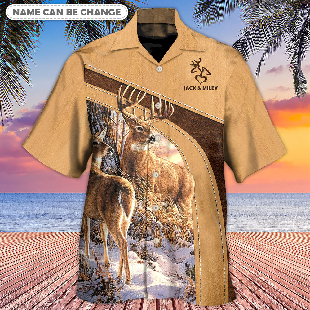 Deer Here Lives An Old Buck And His Sweet Doe Personalized - Hawaiian Shirt - Reefox