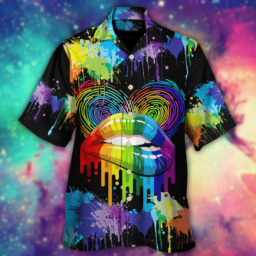 LGBT Lips The Color Of Happiness - Hawaiian Shirt - Reefox