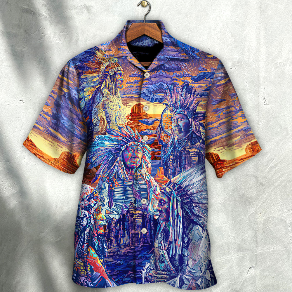 Native American Chief Respect Nature - Hawaiian Shirt - Reefox