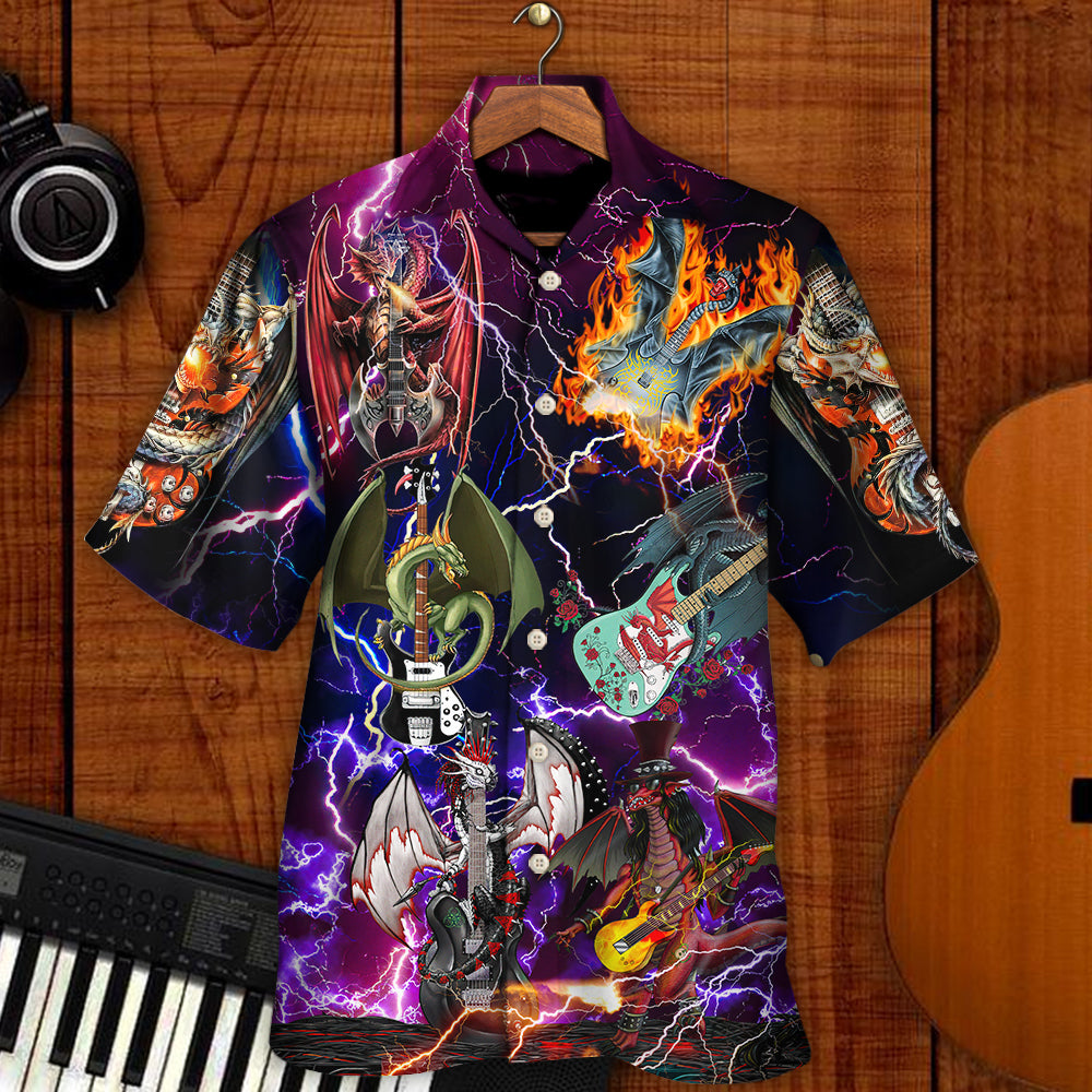 Guitar Dragon Play Until They Die - Hawaiian Shirt - Reefox