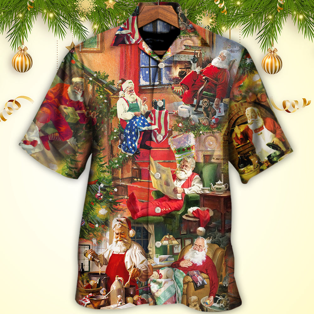 Christmas Santa Claus In Daily Life - Hawaiian Shirt - Reefox