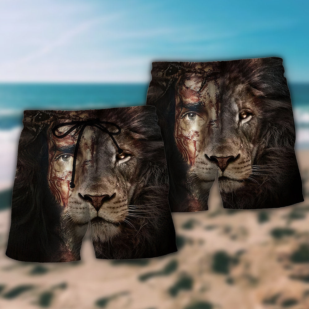 Jesus And Lion - Beach Short Reefox - Owls Matrix LTD