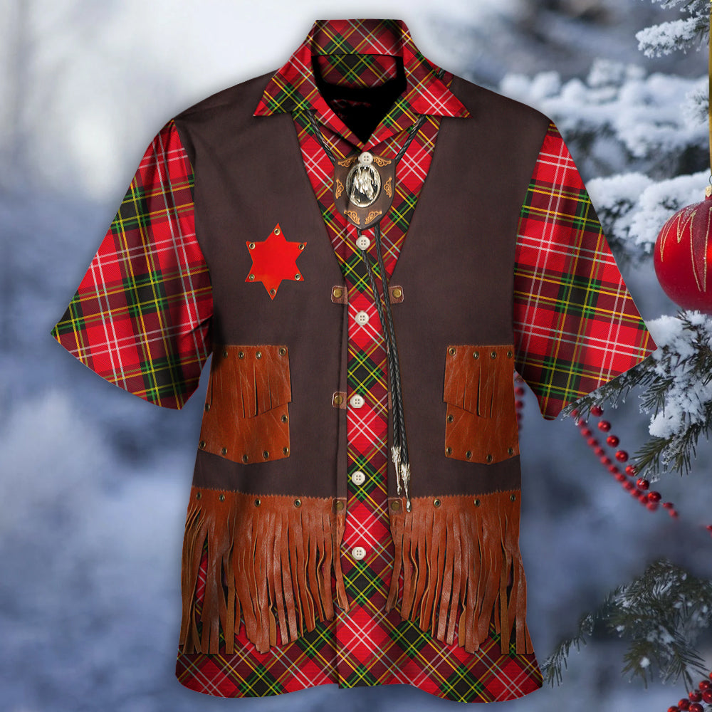 Christmas Santa Cowboy Vintage Style - Hawaiian Shirt - Reefox