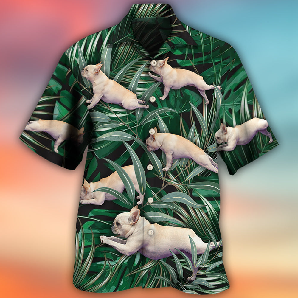 Bulldog Yoga Pose Tropical - Hawaiian Shirt - Reefox