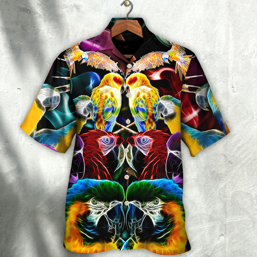 Parrot Wild Animal Neon Colorful - Hawaiian Shirt - Reefox