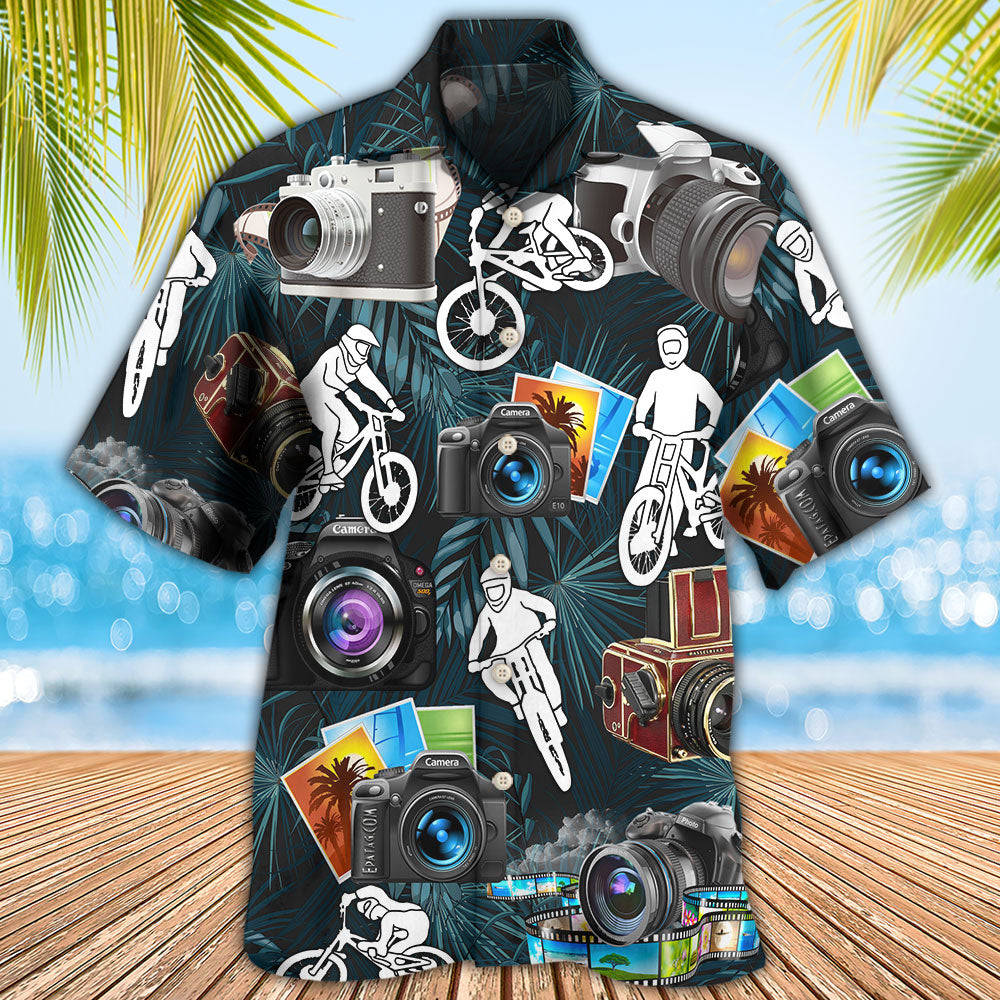 Camera I Like Cycling And Camera - Hawaiian Shirt - Reefox