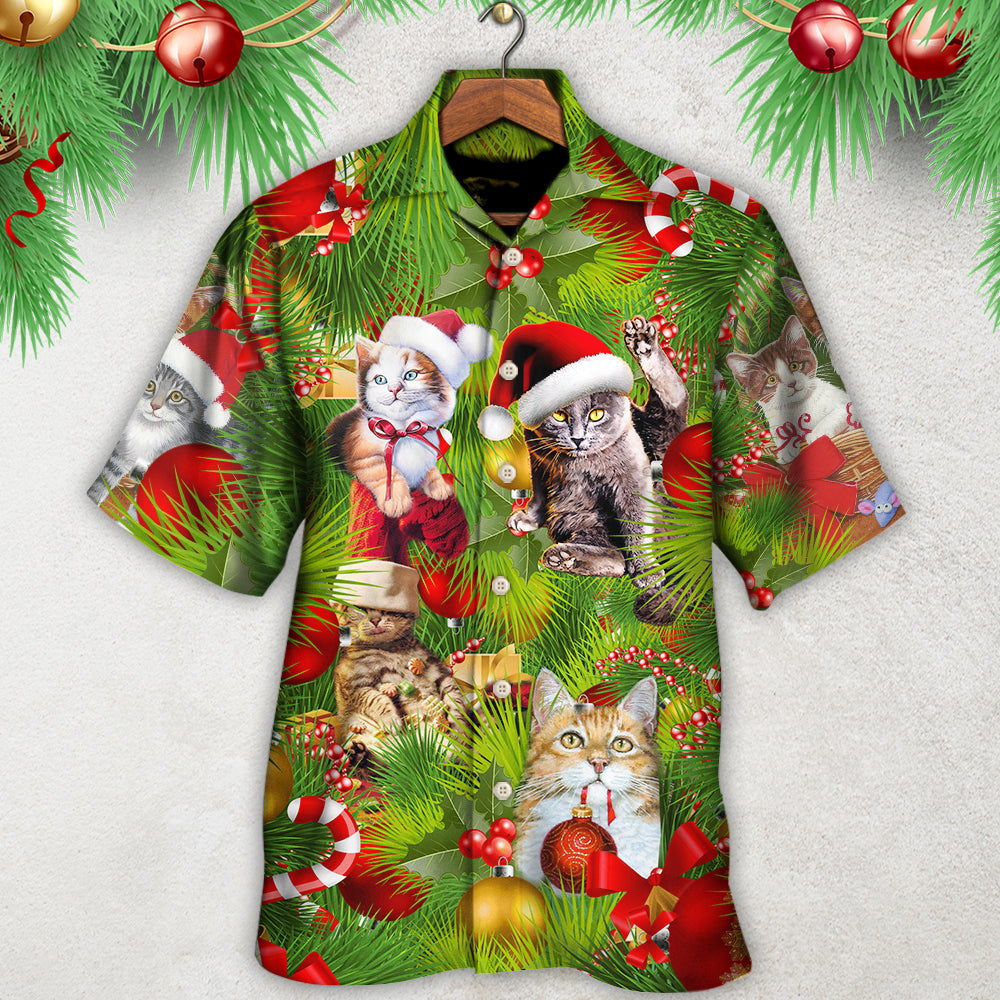 Christmas Cat It's Lazy Day - Hawaiian Shirt - Reefox