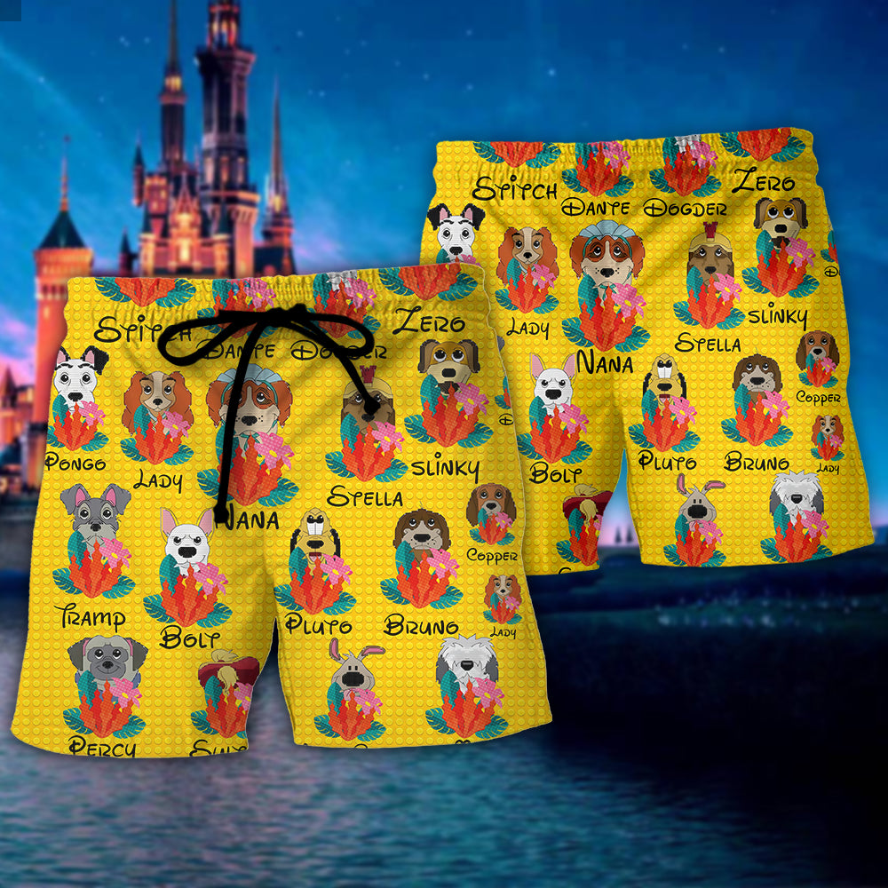 Dog Of DN Funny Dog Tropical Floral Lego Style Lovers Dog - Beach Short Hawaiian Print