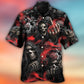 Skull Dark Red Smoke - Hawaiian Shirt - Reefox
